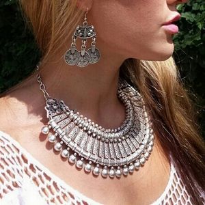 Turkish style metal necklace set for women